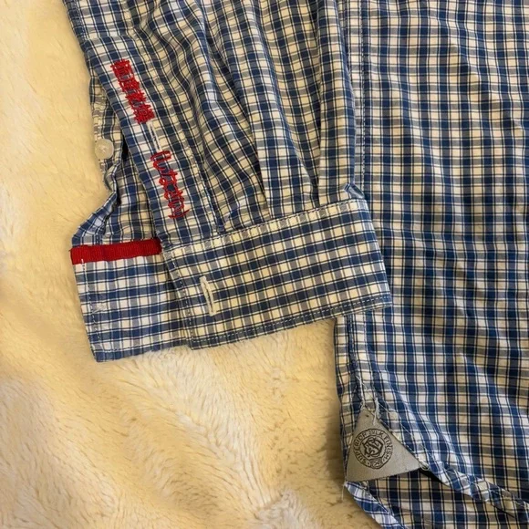 Superdry Blue and White Gingham London Button Down Shirt - Picture 4 of 12